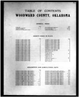Table of Contents, Woodward County 1910
